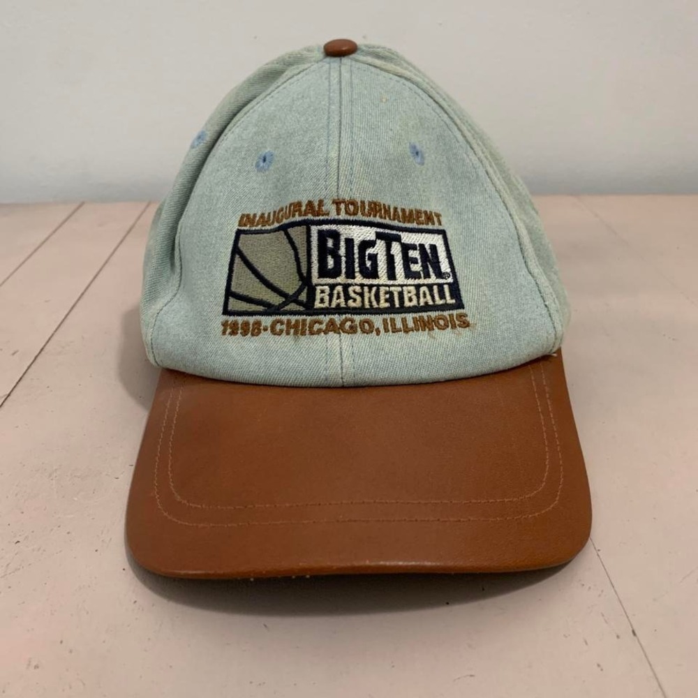 1998 vintage classic Innaugural Big Ten Basketball Tournament tan + green hat